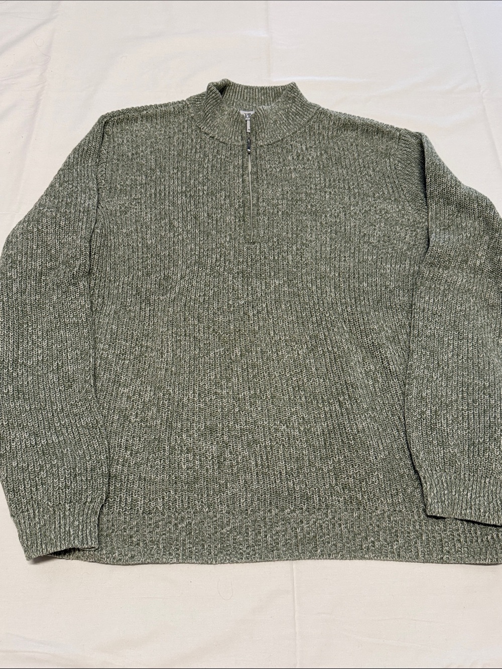 The Tog Shop Women's Half-Zip Heathered Green Sweater